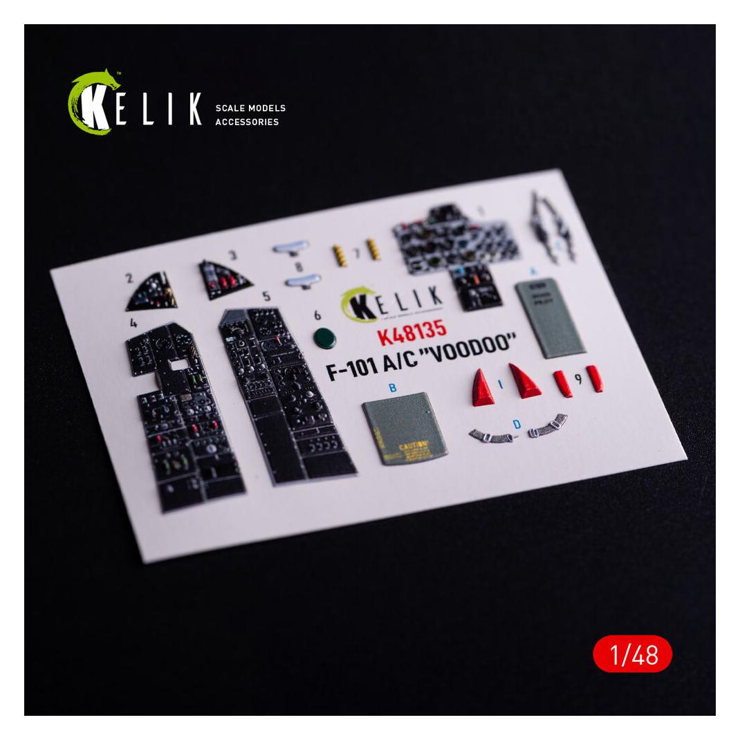 Kelik F-101A/C VooDoo - interior 3D decals for Zimi Model/KittyHawk kit (K48135)