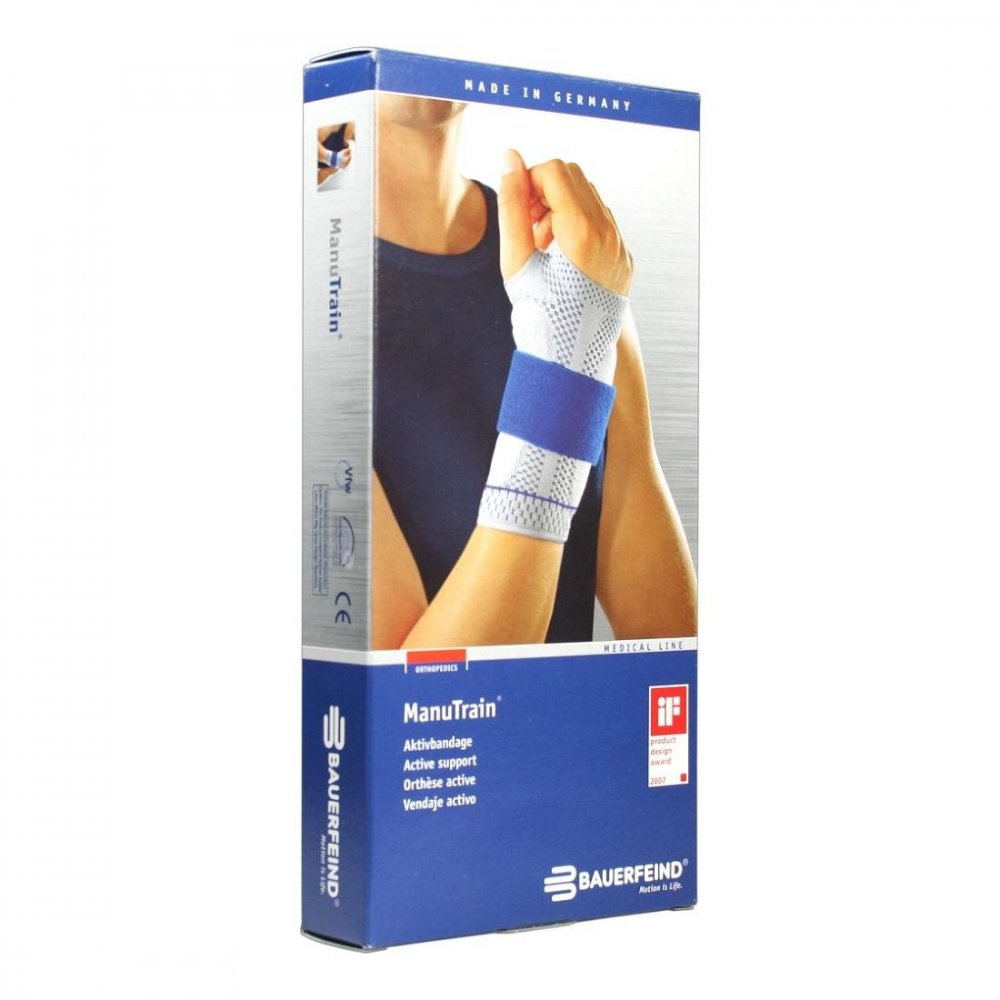 Bauerfeind AG / Orthopädie Manutrain Handgelenkbandage Größe 5 links titan 01286027