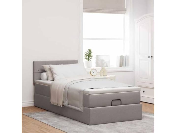 KTHLBRH Boxspringbett 90 x 190 cm mit Federkernmatratze Hydraulisches Heben, Lattenrost, Kopfteil inklusive, atmungsaktives Gewebe