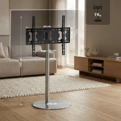 CLP TV Standfuß Metall HBT: 100x64x53 cm edelstahl
