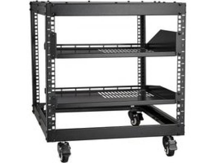 VEVOR Rack de Serveur à Cadre Ouvert 9U Support de Serveur Réseau Autoportant Mural Profondeur Réglable 584,2-1016 mm Roulettes 360° 4 Montants Robustes, pour Équipements Informatiques Réseau Routeur