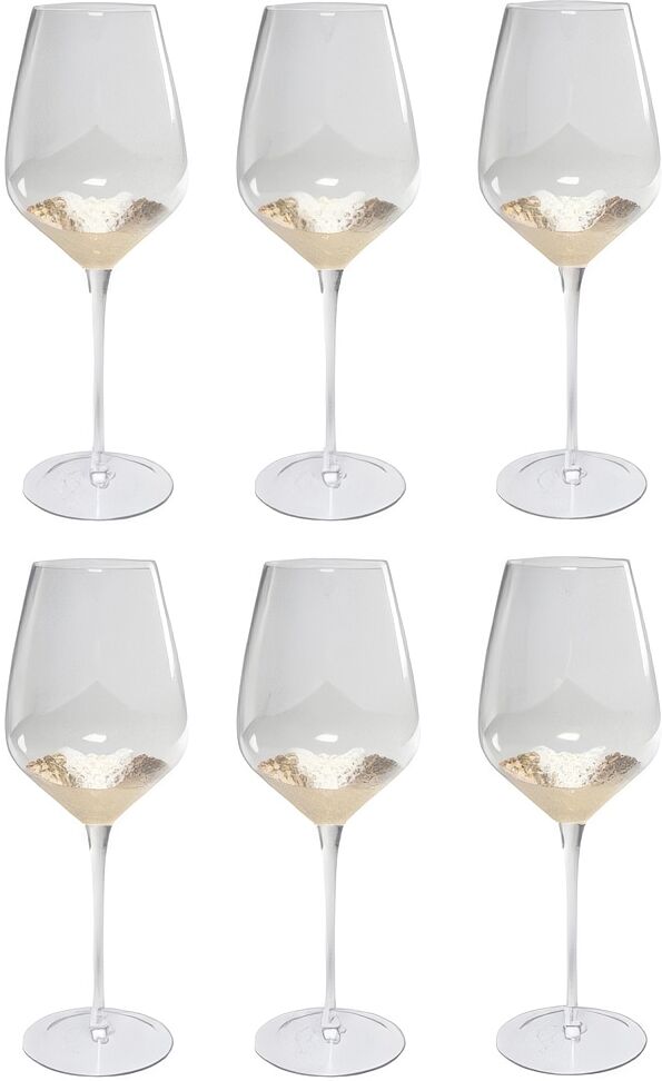 Glas KARE DESIGN "Gobi", transparent (gold), B:9cm H:28cm, Glas, Trinkgefässe, Glas, Rotwein-, Sekt- oder Wasserglas gold 28cm, 750ml, 6