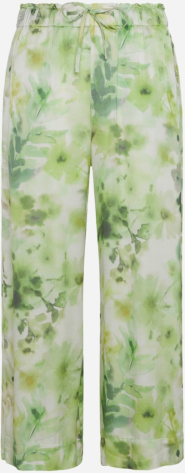 DEHA Satin Fiori W - Pantalone - Donna - Verde M