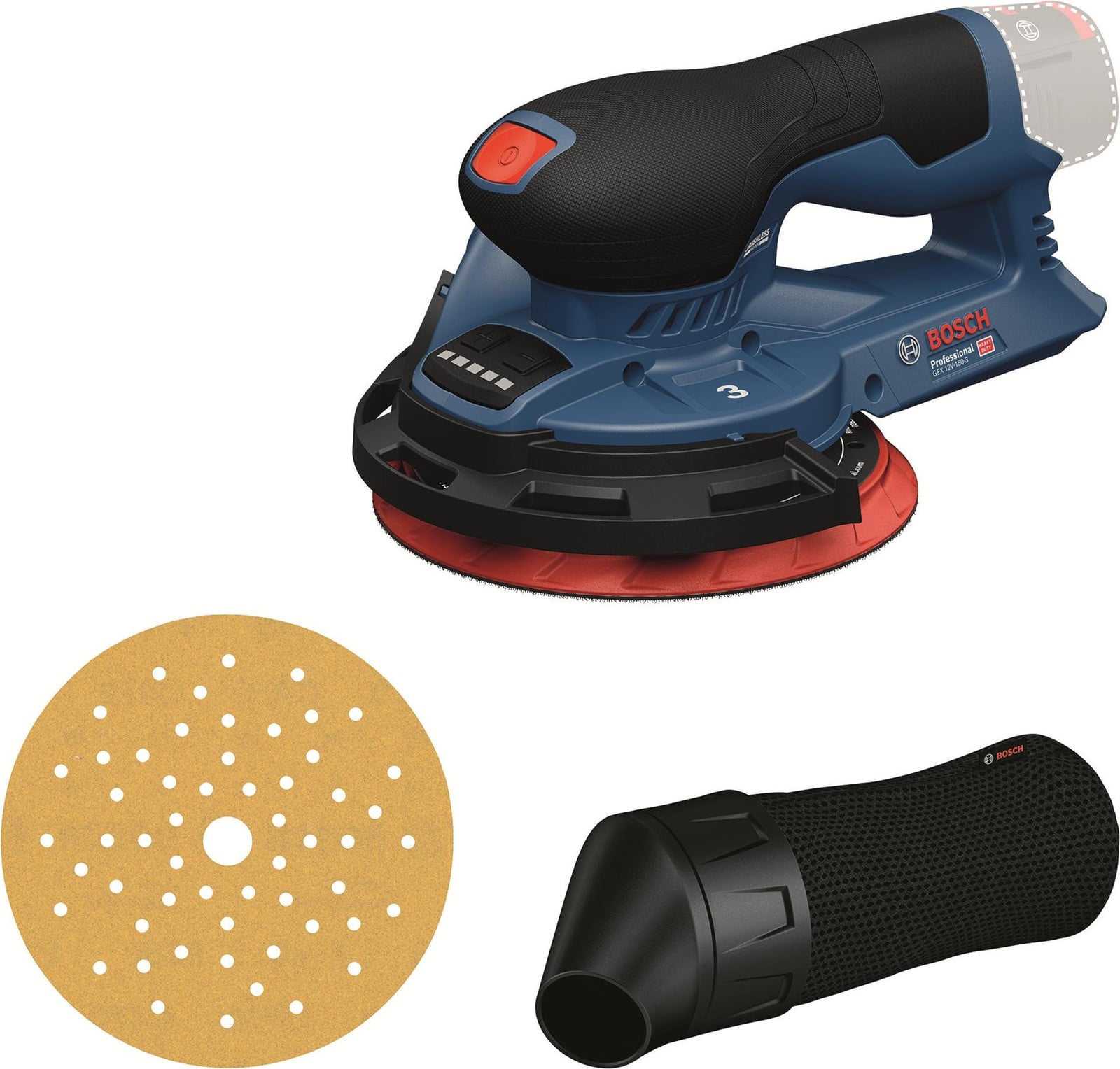 Bosch Professional snoerloze excentrische schuurmachine GEX 12V-150-3 - 150 mm