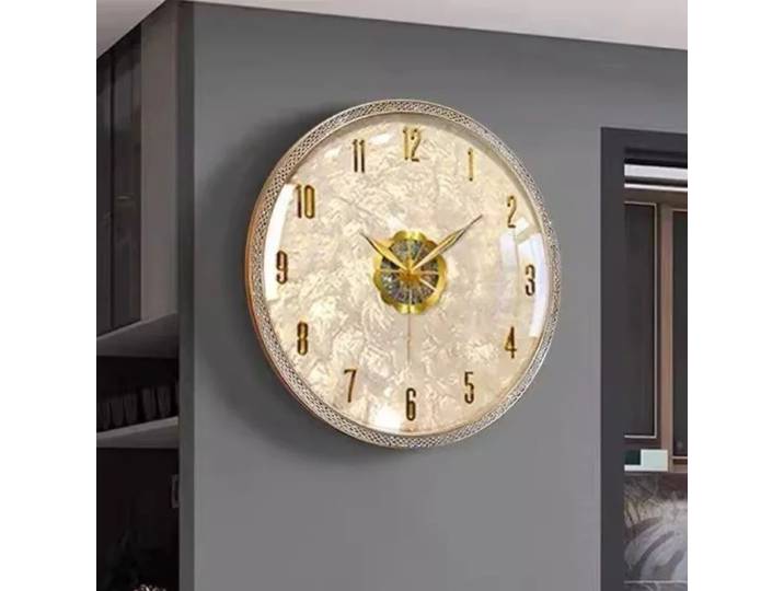 Lumière moderne luxe salon horloge murale chambre décoration décor à la maison articles ronds en métal horloges murales jardin montre montres montre