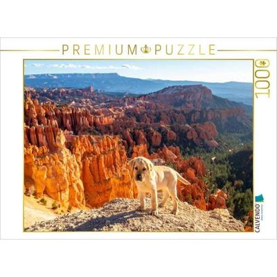 CALVENDO Puzzle Besuch im Bryce Canyon mit Labrador | 1000 Teile Lege-Größe 64x48cm Foto-Puzzle für glückliche Stunden