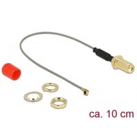 Antennenkabel SMA (Buchse zum Einbau) > MHF (Stecker) grau/gold, 10cm
