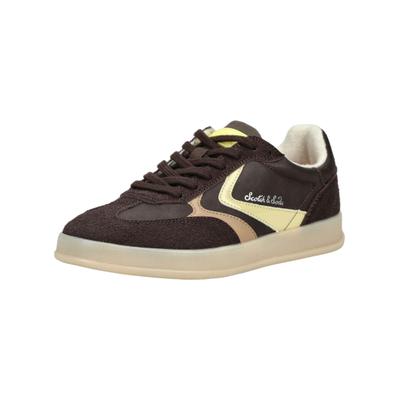 Sneaker SCOTCH & SODA "Scotch & Soda Sneaker Lederimitat", Damen, Gr. 40, Textil, braun (dunkelbraun), Lederimitat, Schuhe Sneaker