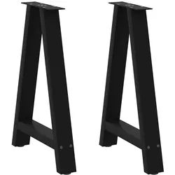 Helloshop26 - Set aus 2 A-förmigen Esstischbeinen 50 x 72 cm modernes Design verstellbare Stabilisatoren aus schwarzem Stahl 02_0057123