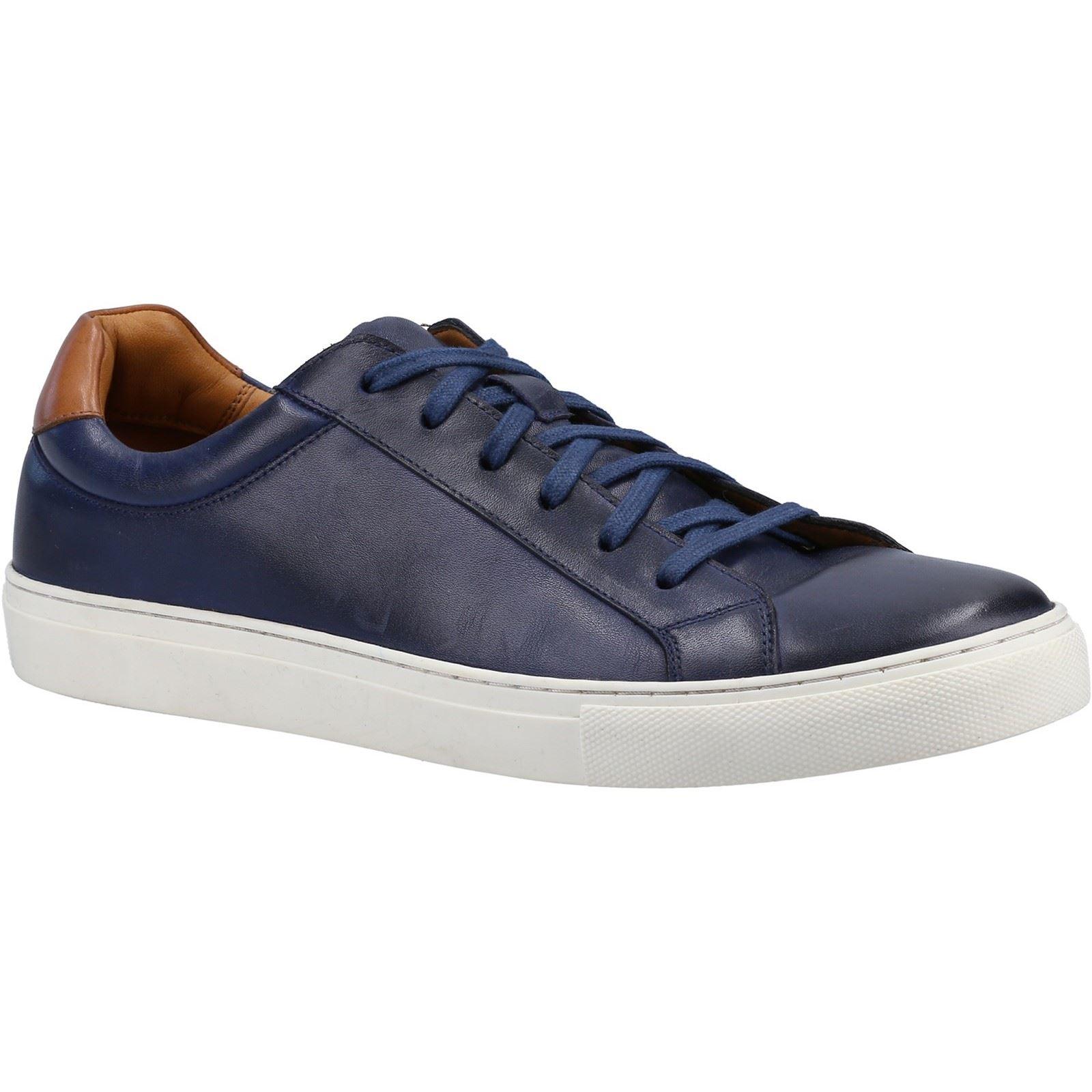 Hush Puppies Colton Leder Herren Navy Turnschuhe