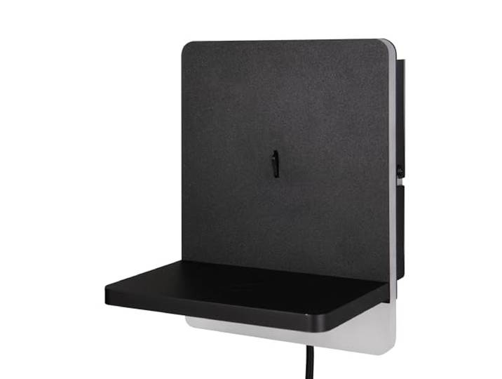 Trio Leuchten LED Wandleuchte Fairfield 248670132, Metall Schwarz matt, 9 Watt LED, induktives Ladefeld, USB Ladebuchse, dimmbar