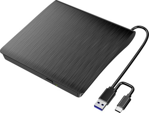 Xlyne DVD-Brenner Extern USB-A, USB-C, USB-A (USB 2.0) Schwarz