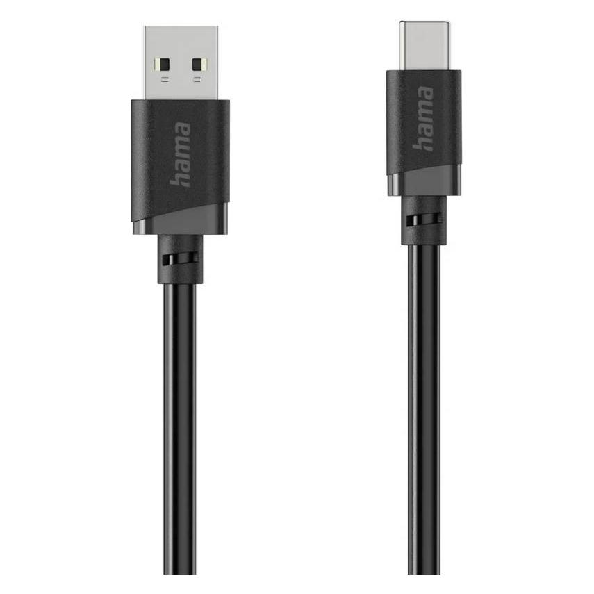 Hama Ladekabel, USB-A - USB-C, 3 m, Schwarz (3 m, USB 2.0) (00201814)