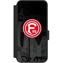 Nivocase Klapphülle für Samsung Galaxy S23 Handyhülle aus Kunst Leder NIVOflip schwarz Fortuna Düsseldorf (Samsung Galaxy S23), Smartphone Hülle, Schwarz