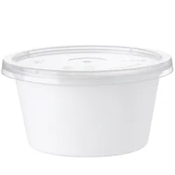 MONOUSO - Wiederverwendbarer Weißer PP-Saucenbehälter mit Deckel 4Oz/120ml (1.000 Stück)