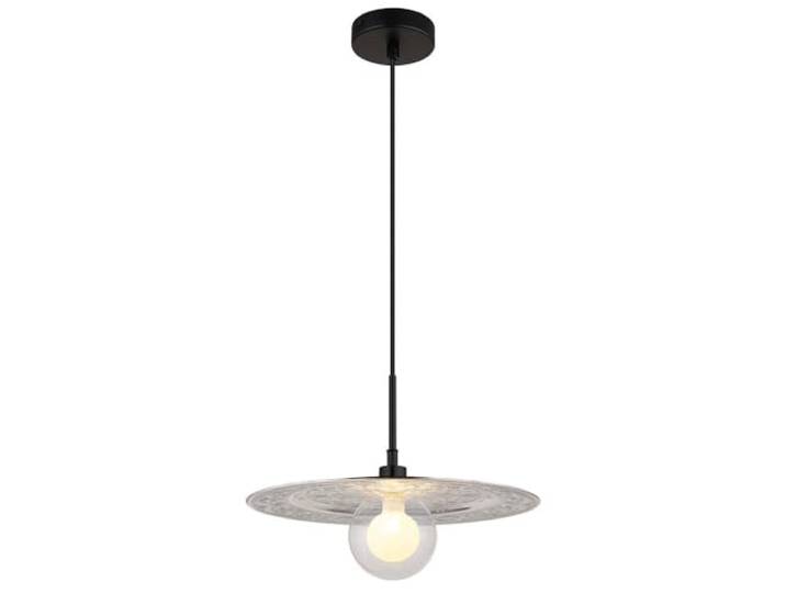 Hängeleuchte Pendelleuchte Esszimmerlampe Glas opal klar silber Teller-Design