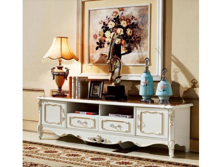 JVmoebel Sideboard Weiße Barock Kommode aus Holz im Rokoko-Stil für elegantes Wohnen, Made in Europa