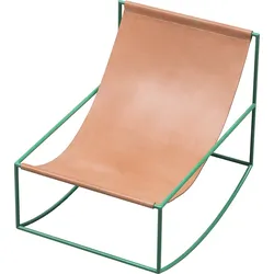 Valerie Objects Gartenliege 81 cm, Leder, grüner Rahmen
