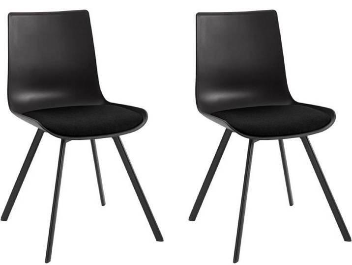 Chaises longues Lot de 2 en plastique noir