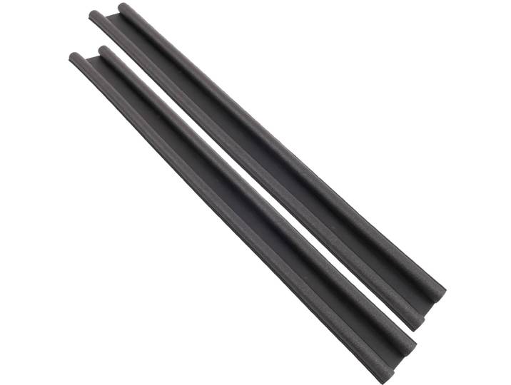 2er-Set Zugluftstopper mit Doppeldichtung für Türen, 95 x 4 cm, schwarz