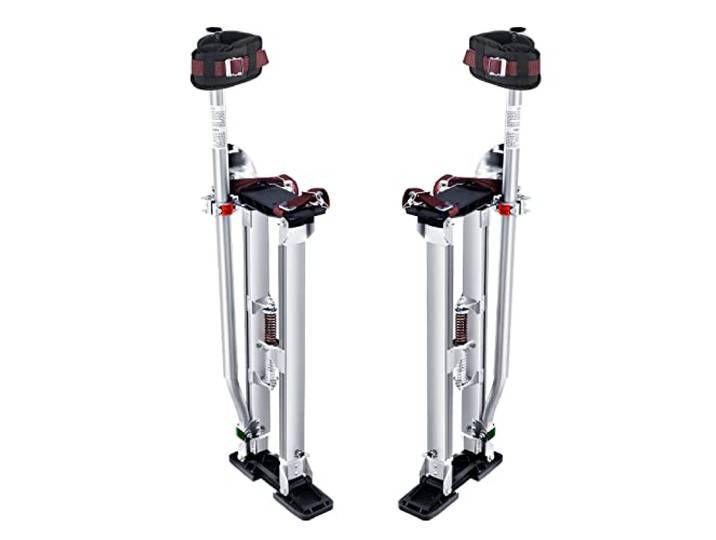 VEVOR Werkplekken van aluminiumlegering, verstelbare hoogte van 61-101,6 cm, voor schilders, draagvermogen 103 kg, gipsplaten, voetmaat 27-29 cm, voor schilderen, decoratie, zilver