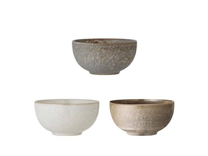 Bloomingville Schale Addison, grau, Keramik, 3er Set