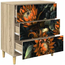 vidaXL, Kommode + Sideboard, Kommode LOCHEM Orangenmuster 66 x 36,5 x 75 cm Holzwerkstoff (36.50 x 66 x 75 cm)