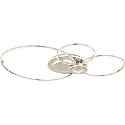 GLOBO LIGHTING Deckenleuchte "BELTRAN", silber (silberfarben matt), 1, H: 8,5cm, 1 Stk., Leuchten, Kleine LED-Deckenleuchte, 3D-Effekt, dimmbar, modern & flexibel, Deckenleuchte