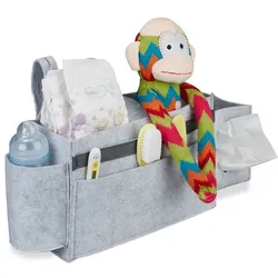 Relaxdays Betttasche für Hochbett aus Filz Grau