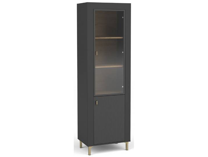 Compleo Vitrine Vitrinenschrank mit Glastüren, gerillte Front TRENDS