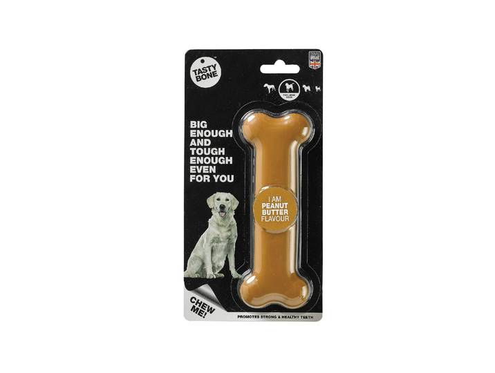 Tier-Beschäftigungsspielzeug Tasty Bone Knochen L , braun, B:4cm L:16,5cm, Kunststoff, Fummelspielzeuge, Tier-Beschäftigungsspielzeug