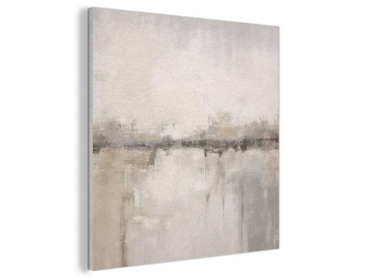 MuchoWow Akustikbild Moderne Kunst - Abstrakt - Beige Akustikpaneele 80x80 cm, Kunststoff, Quadratisch, 80x80x0.9 cm, Tapeten & Wandverkleidungen, Akustikpaneele