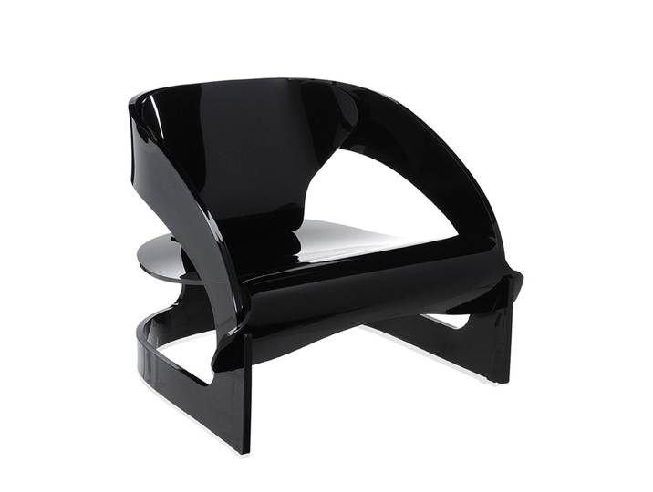 KARTELL fauteuil JOE COLOMBO ÉDITION LIMITÉE (Noir brillant - Teinté dans la masse PMMA)