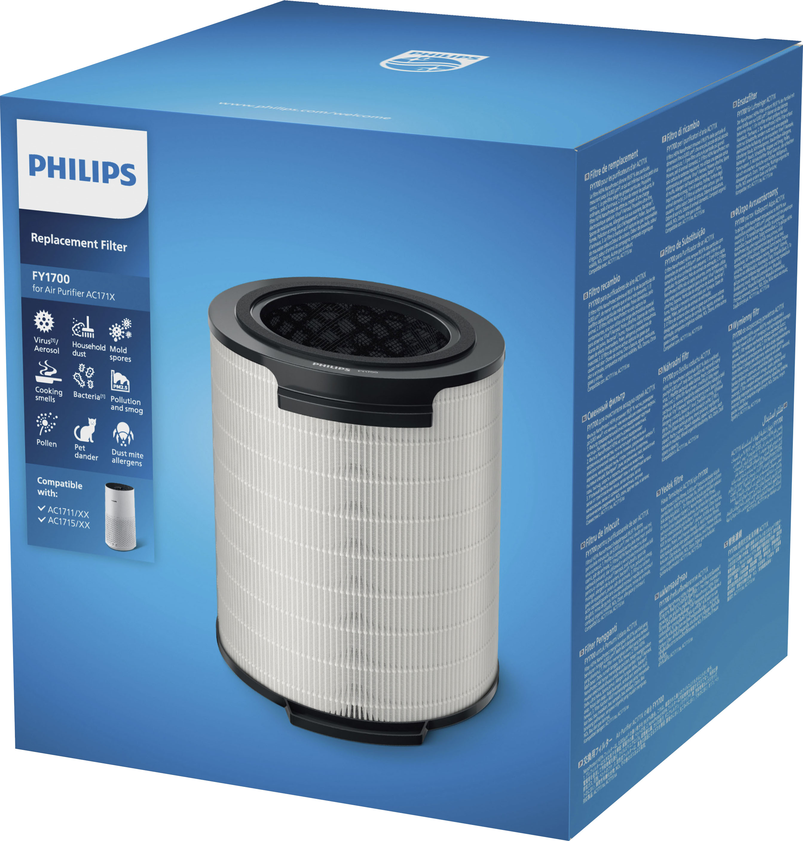 NanoProtect Filter PHILIPS "FY1700/30", schwarz-weiss (weiß, schwarz), Filterkartuschen, NanoProtect Filter, Kombifilter weiß, schwarz Einheitsgröße