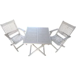 Sedex Sedex Gartenset Linus 3-teilig Eukalyptusholz FSC® Sedex weiß gewischt mit Klapptisch und 2 Klappstühlen