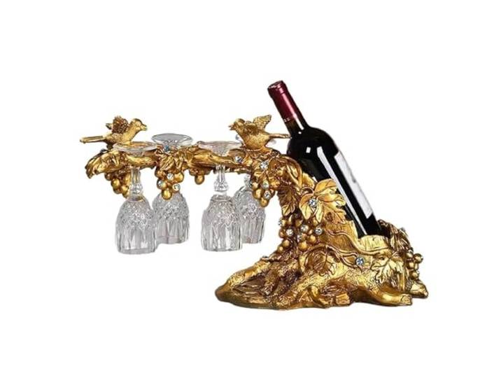 Weinhalter Weinregal-Ornamente for Wohnzimmer, Hauseingang Küche(Gold)