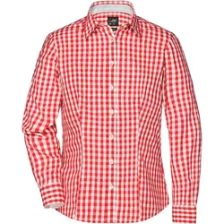 Damen Karo-Bluse "JN616" - XXL - dark-orange/white