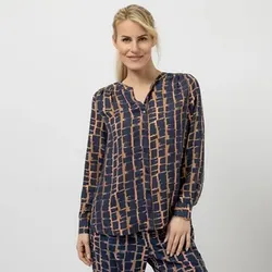 EVA LUTZ Bluse Lara, Langarm Knopfleiste Seitenschlitze leger weit