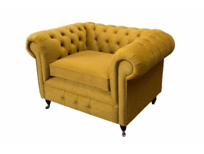 JVmoebel Sessel Gelbe Lounge mit Designer-Stoff und eleganten Edelstahlfüßen (Sessel), Made in Europa