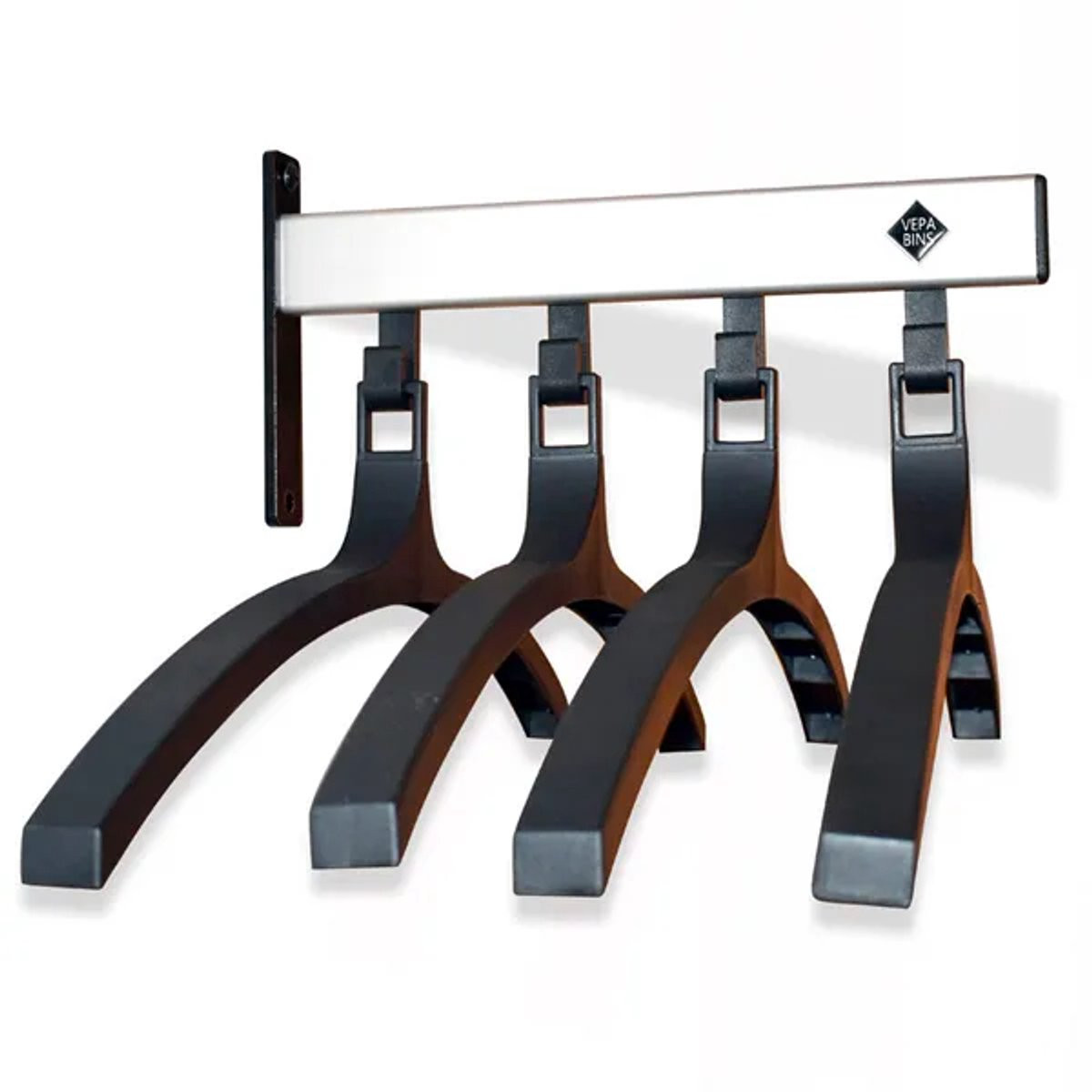 Pro-line Wandgarderobe met 4 Hangers Grijs Zwart