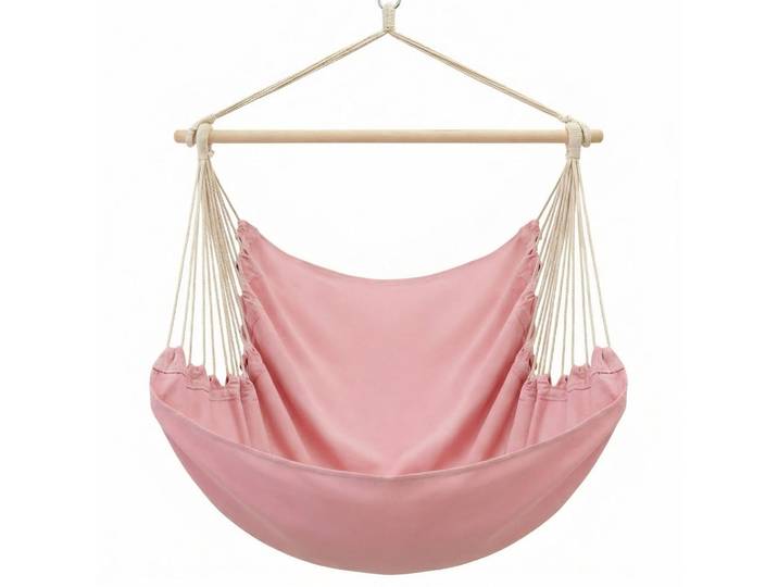 Amanka XXL Hängesessel 185/130 cm Belastbar bis 150 kg Rosa, Rechteckig, 130x155x185 cm, Gartenmöbel, Gartenschaukeln, Hängesessel