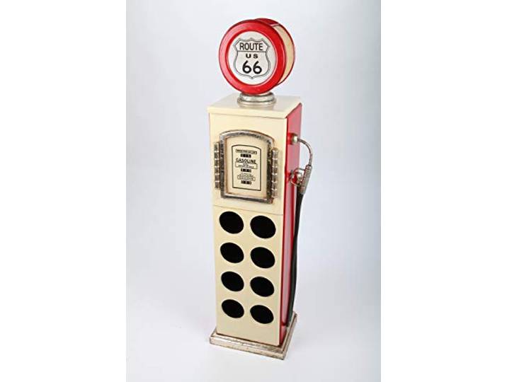 point home Weinschrank, Getränkeregal Zapfsäule mit Licht, weiß/rot, 109cm