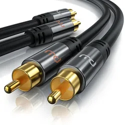 Primewire Stereo-Cinch Audio-Kabel, RCA, HiFi Audio-Kabel mehrfach geschirmt, 2x Cinch auf 2x Cinch - 3m