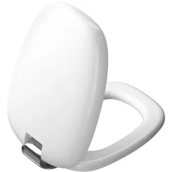 VitrA Plural WC-Sitz 126-401-009 36,4x47,6x5cm, mit Absenkautomatik, Schnellverschluss, edelweiß/chrom