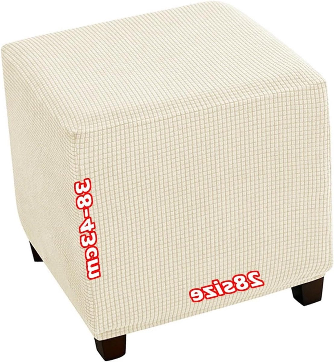 Rekbare Jacquard Ottomaanse Hoes voor Hocker Beschermer - 145 x 145 cm - 1960