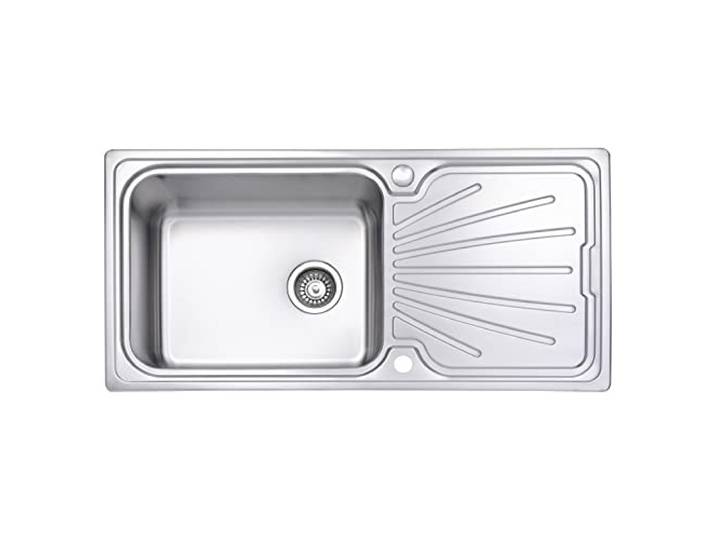 JASSFERRY Edelstahl Küchenspüle 1 Becken 1000 x 500 mm, Reversible Einbauspüle mit Siphon-Ablauf und Überlaufgarnitur