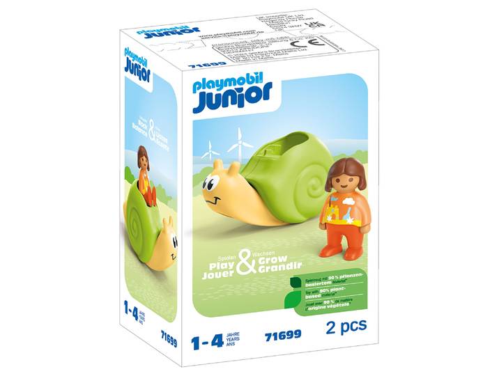 Enfant avec escargot à bascule Junior