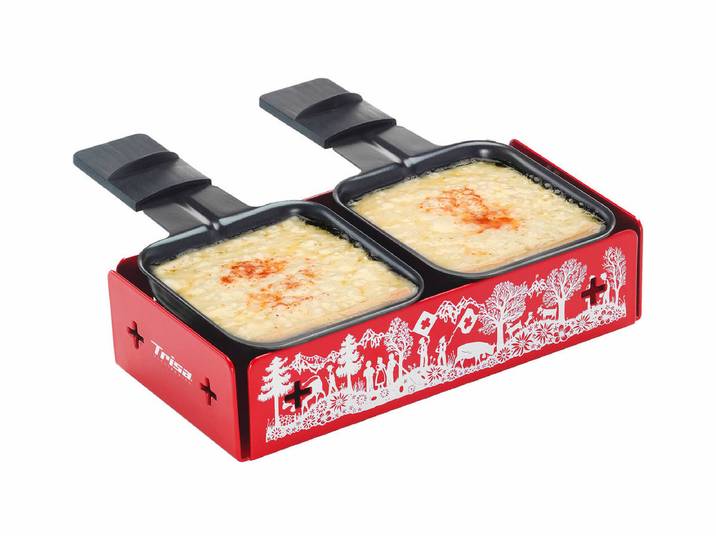 Trisa Raclette mit Explore the Alps Tasche