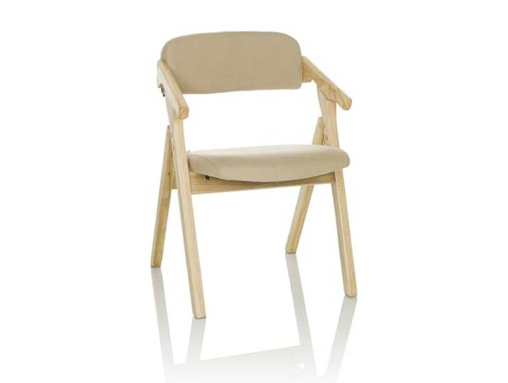 hjh OFFICE Chaise Pliante rembourrée SCANDIO Chaise Visiteur Pliante en Bois\, Charge maximale 120 kg\, Beige\, 729443
