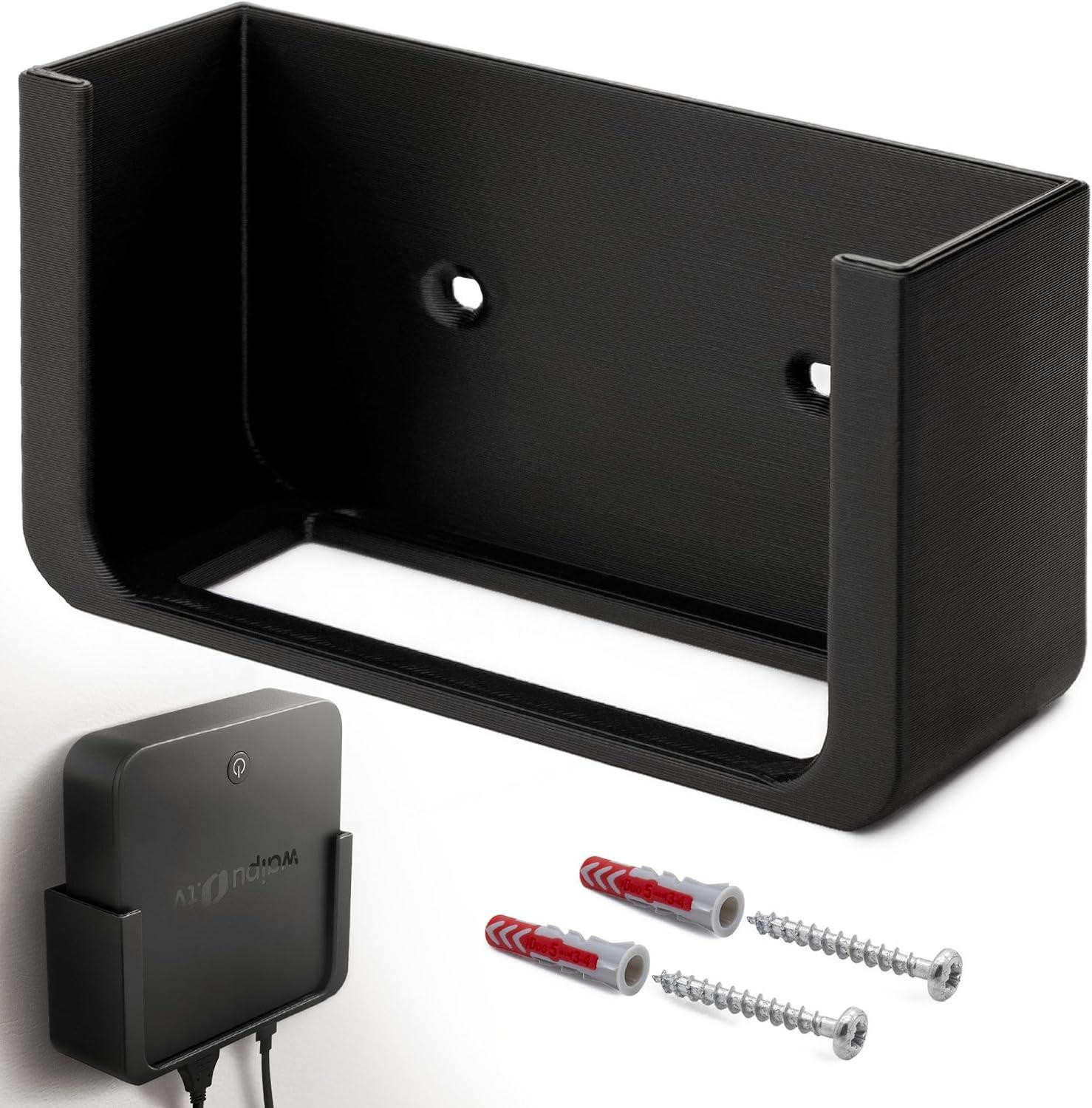 oCreon Wandhouder voor Waipu.tv Box 4K, Zwart, Ruimtebesparende Boxhouder met Kabelbeheer